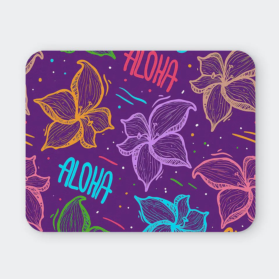 Mousepad 20x24 cm - Diseño Aloha Flores Tropicales 1