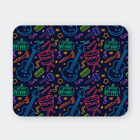 Mousepad 20x24 cm - Diseño Música Neón