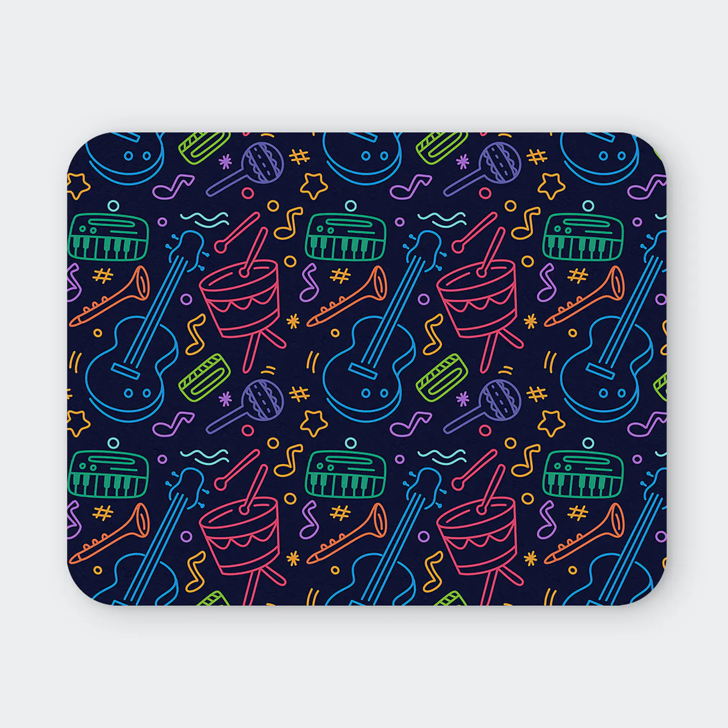 Mousepad 20x24 cm - Diseño Música Neón 1