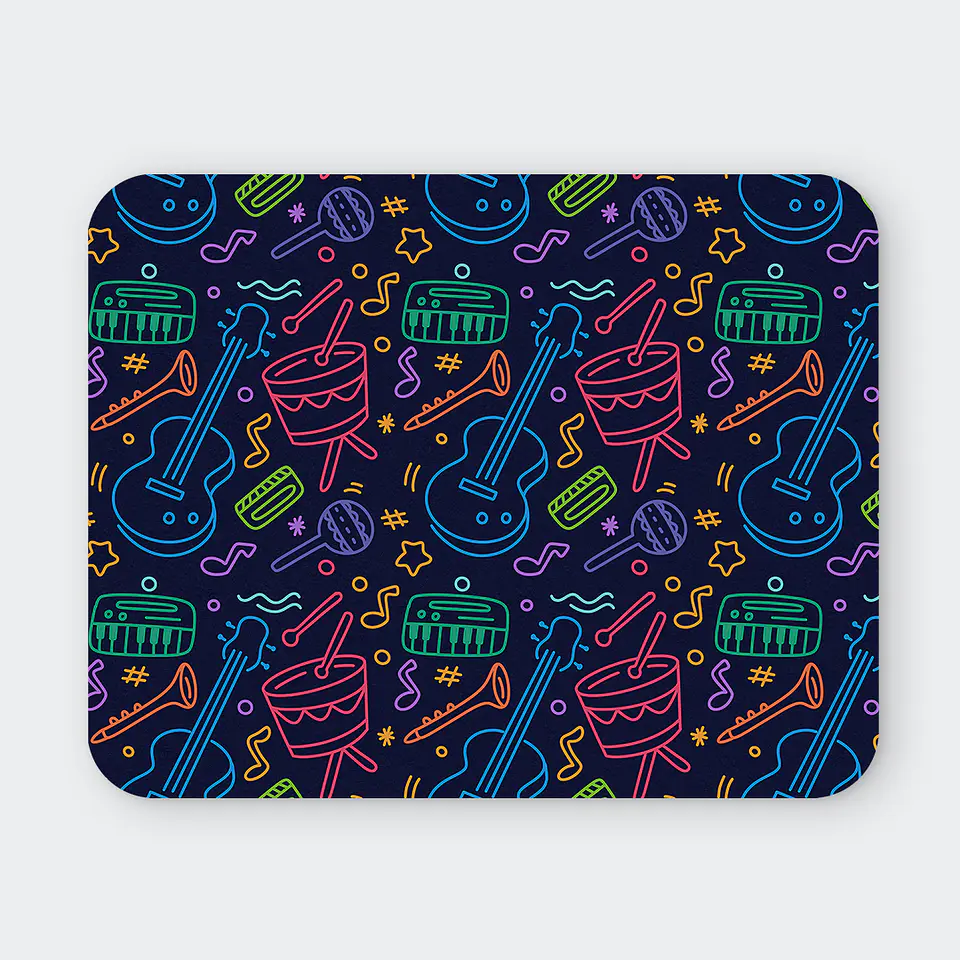Mousepad 20x24 cm - Diseño Música Neón 1