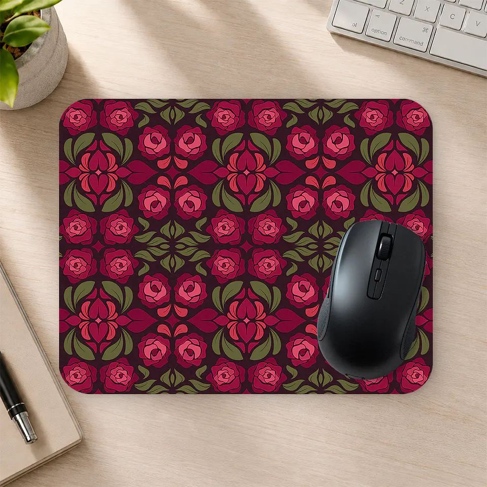Mousepad 20x24 cm - Diseño Rosas Vintage Oscuras 2