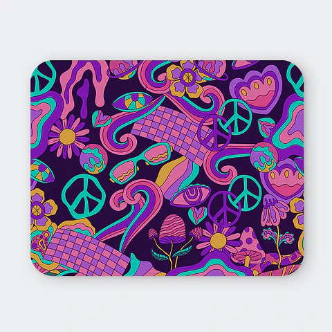 Mousepad 20x24 cm - Diseño Psicodélico Peace