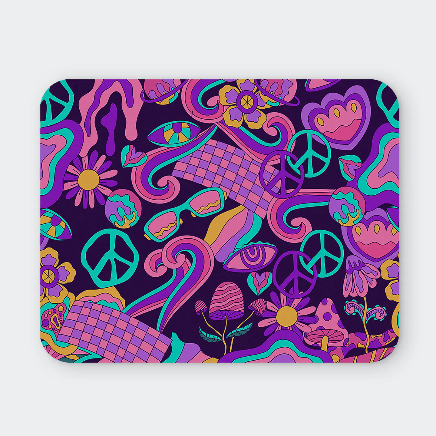 Mousepad 20x24 cm - Diseño Psicodélico Peace 1
