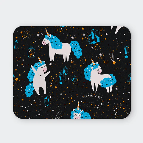 Mousepad 20x24 cm - Diseño Unicornios Cósmicos