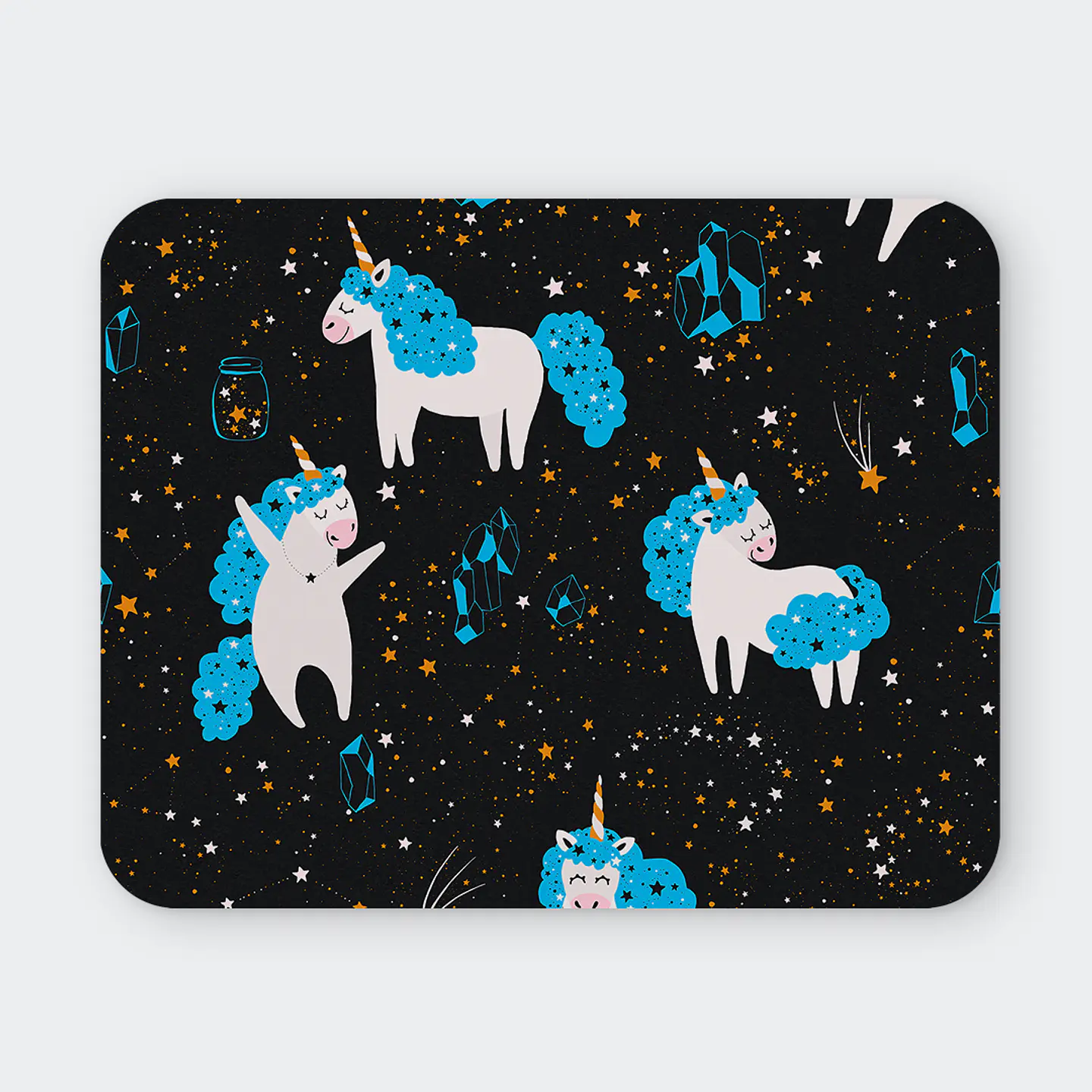 Mousepad 20x24 cm - Diseño Unicornios Cósmicos 1