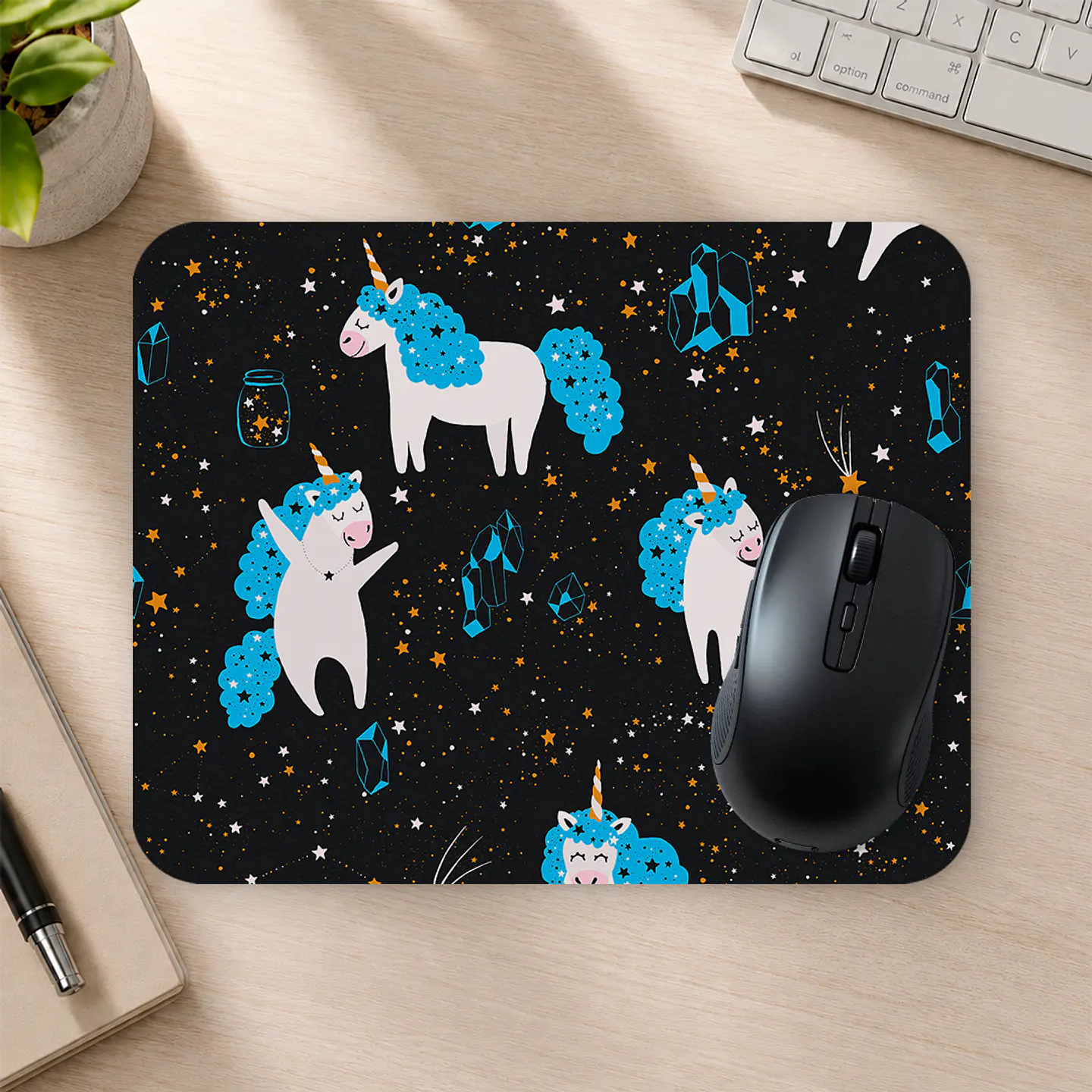 Mousepad 20x24 cm - Diseño Unicornios Cósmicos 2