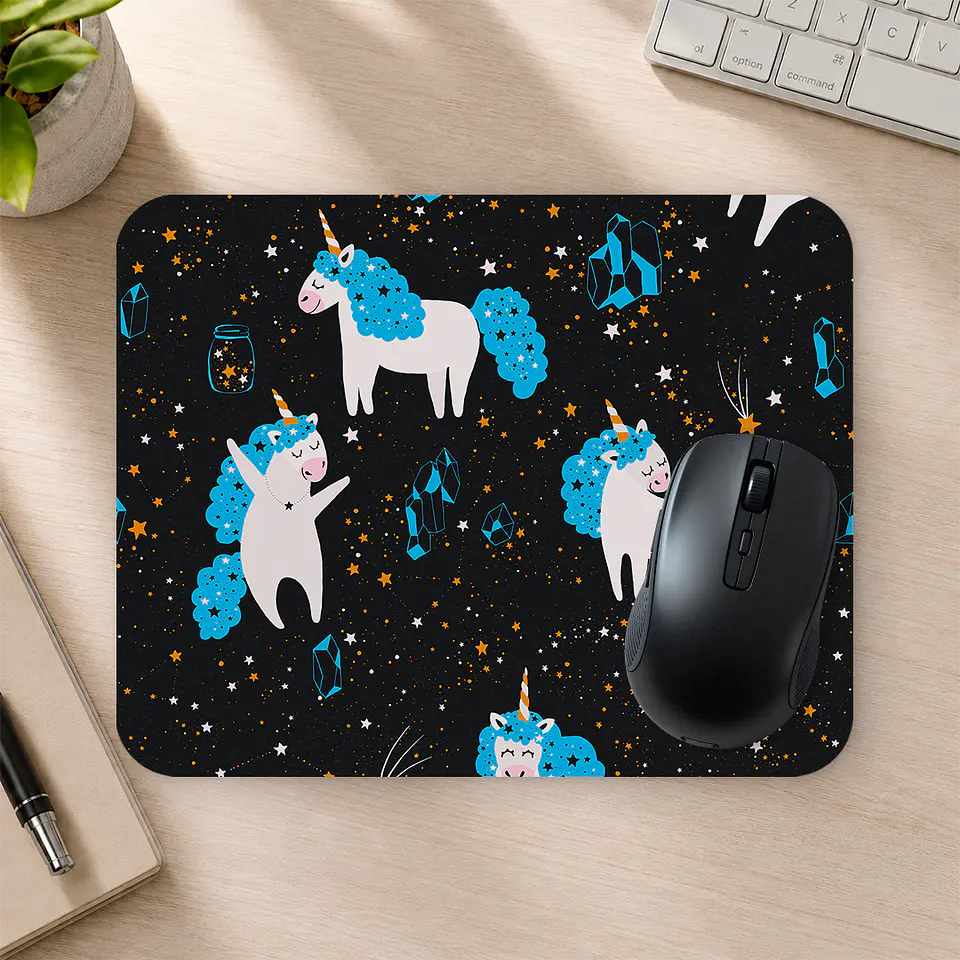 Mousepad 20x24 cm - Diseño Unicornios Cósmicos 2