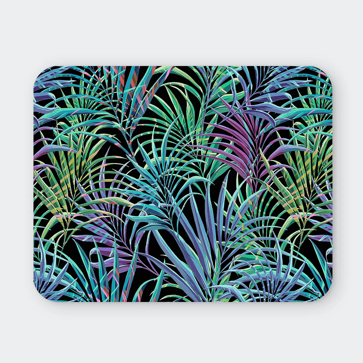 Mousepad 20x24 cm - Diseño Hojas Tropicales Neón 1