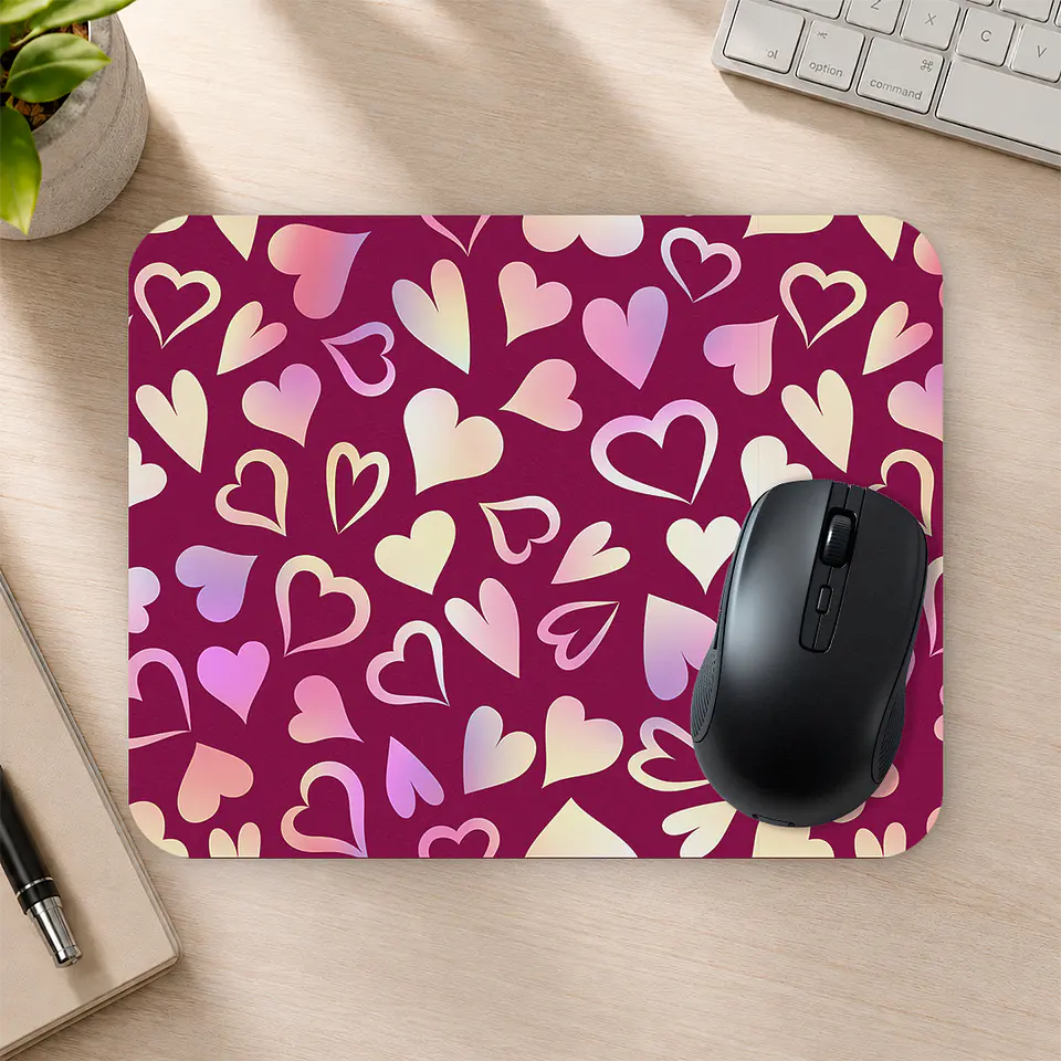 Mousepad 20x24 cm - Diseño Corazones Pink Love 2