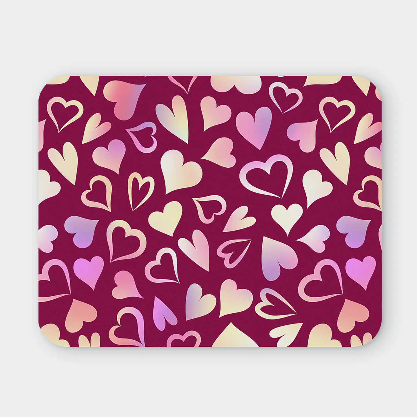 Mousepad 20x24 cm - Diseño Corazones Pink Love 1