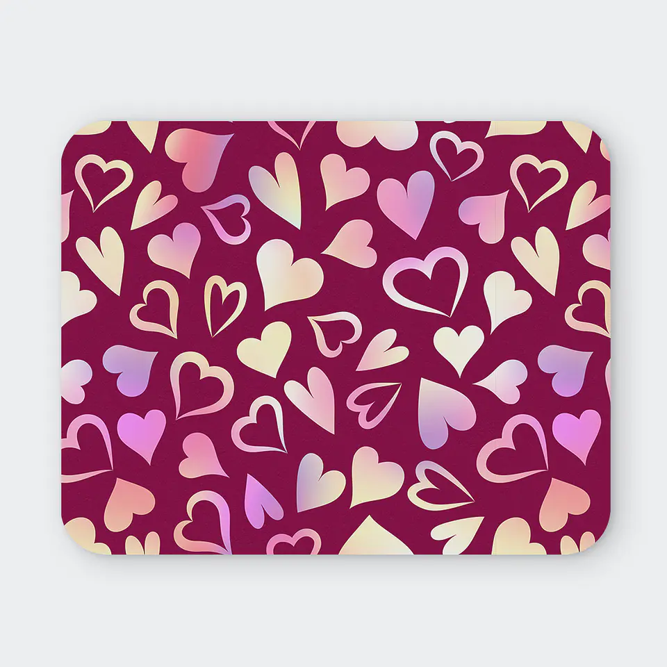Mousepad 20x24 cm - Diseño Corazones Pink Love 1
