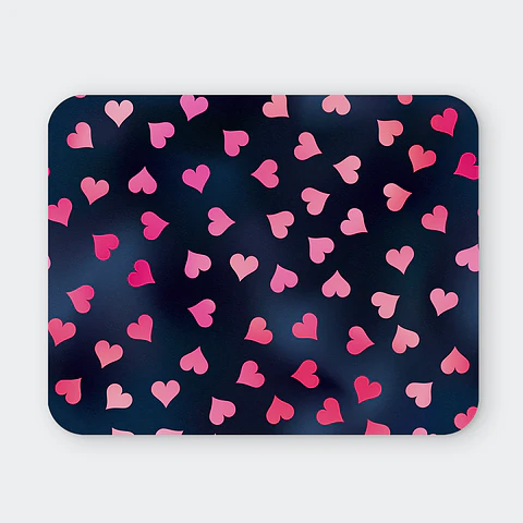 Mousepad 20x24 cm - Diseño Corazones Pink Dark