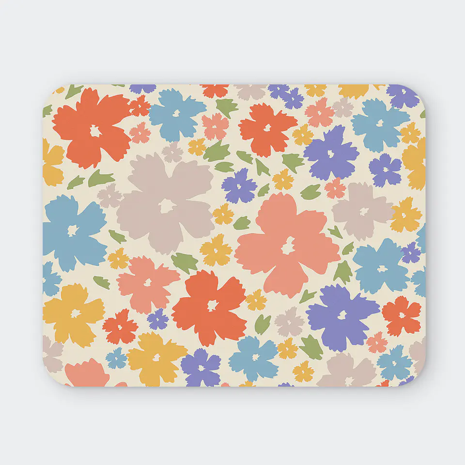 Mousepad 20x24 cm - Diseño Flores Pastel 1