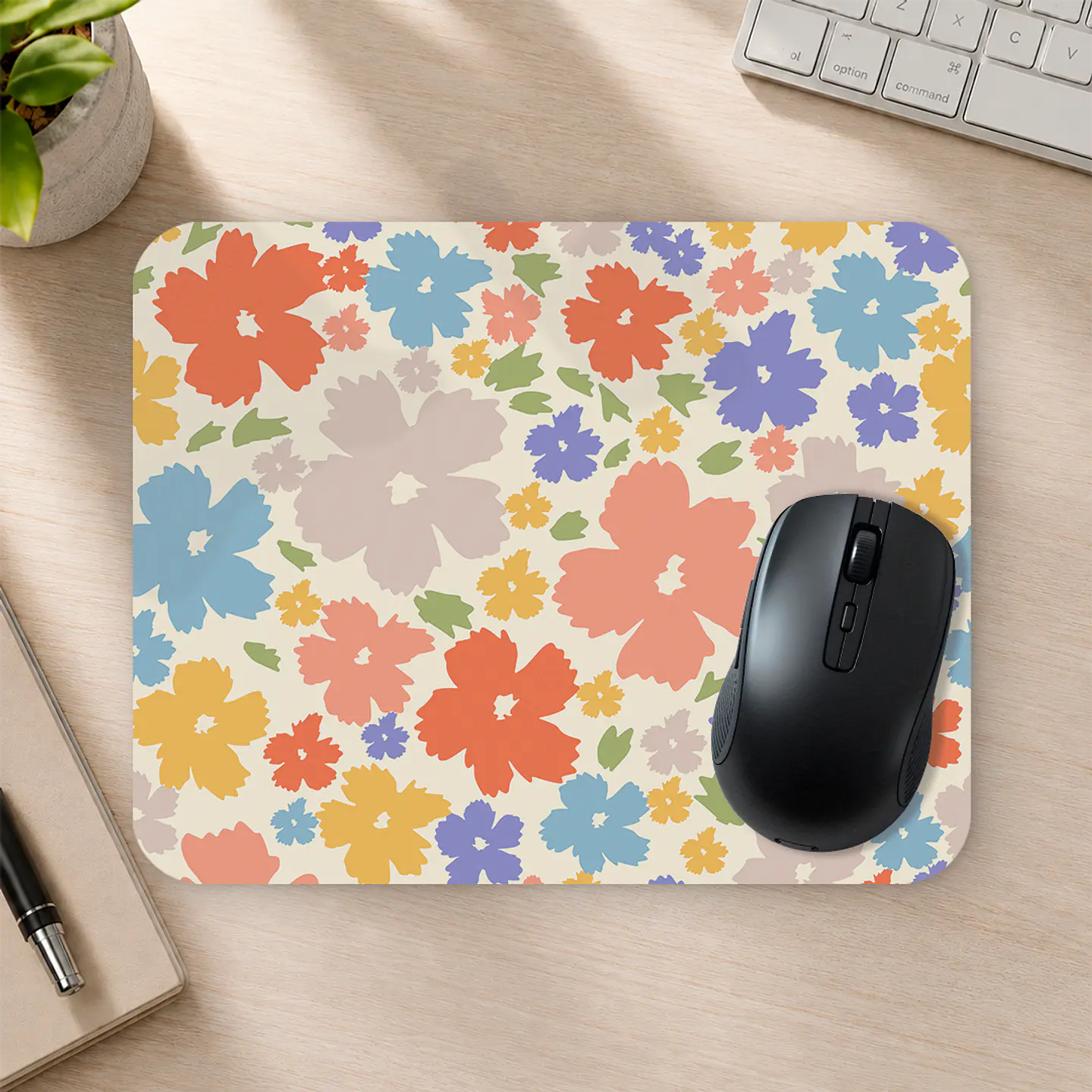 Mousepad 20x24 cm - Diseño Flores Pastel 2