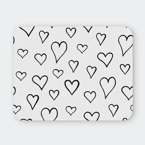Mousepad 20x24 cm - Diseño Corazones Minimal