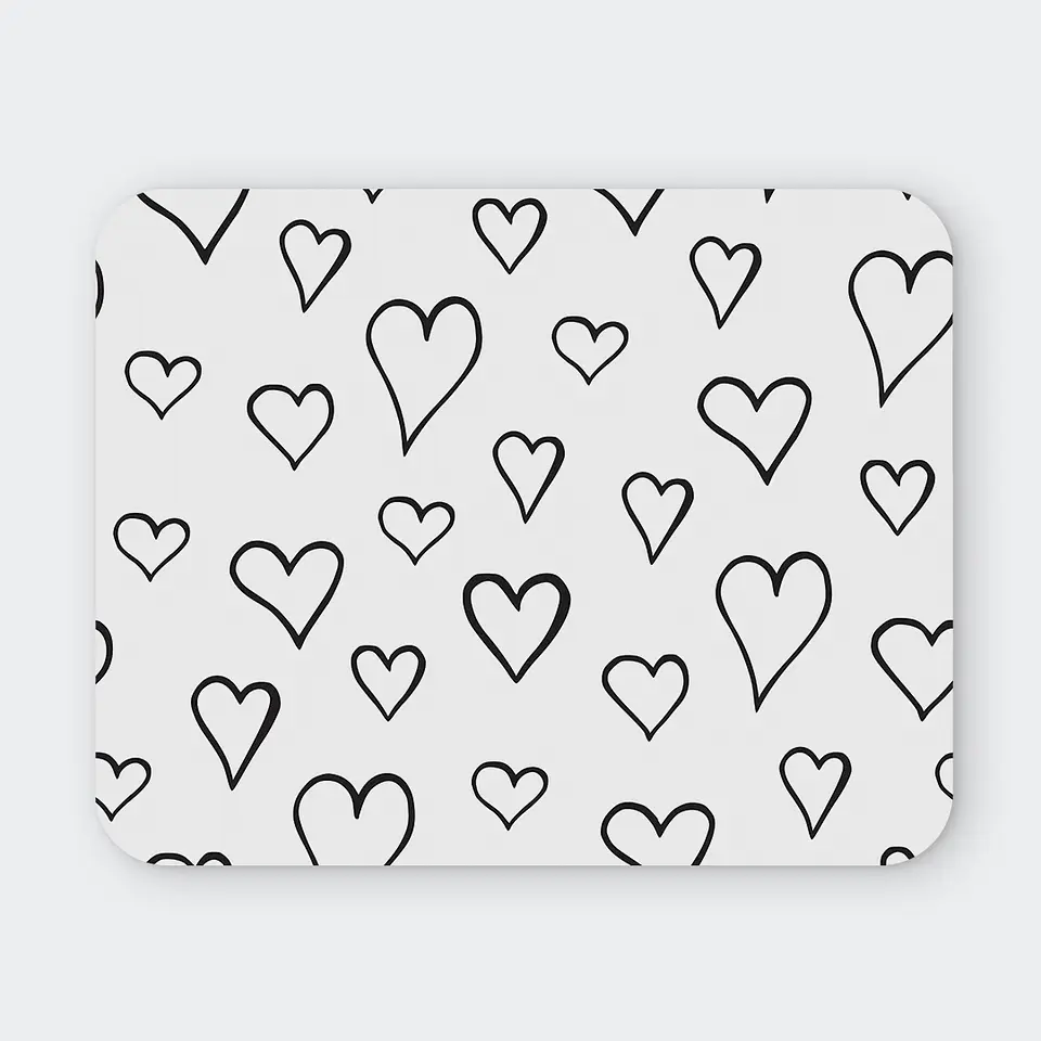 Mousepad 20x24 cm - Diseño Corazones Minimal 1