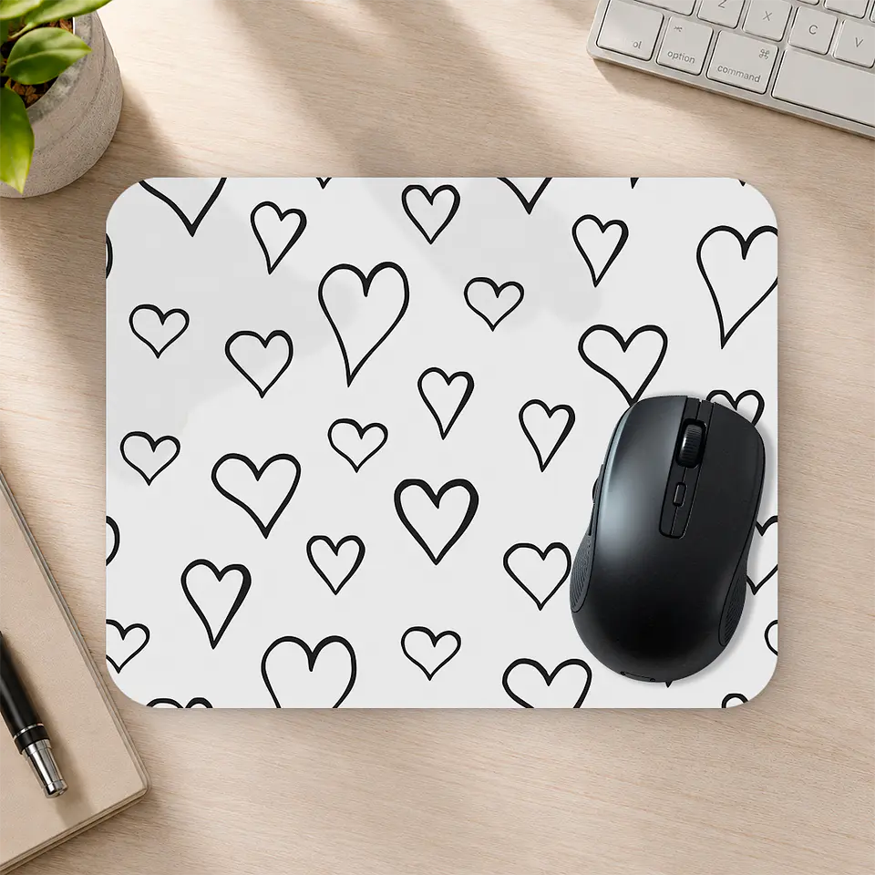 Mousepad 20x24 cm - Diseño Corazones Minimal 2