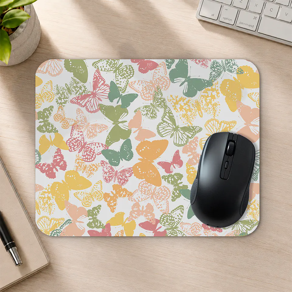 Mousepad 20x24 cm - Diseño Mariposas Pastel 2