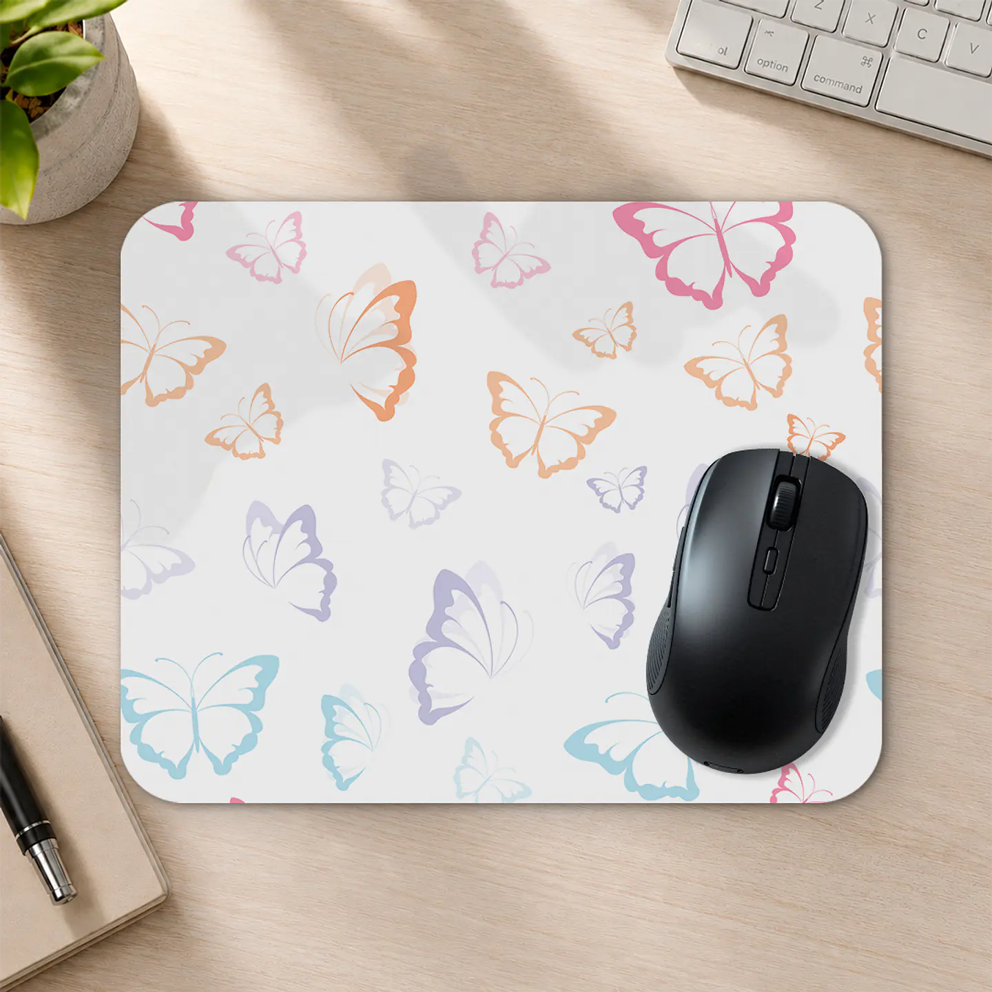 Mousepad 20x24 cm - Diseño Mariposas Soft Pastel 2