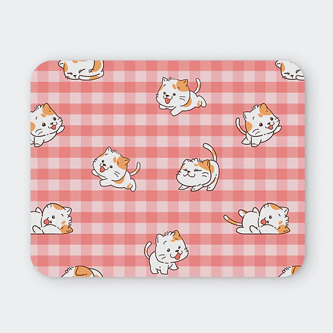 Mousepad 20x24 cm - Diseño Gatitos Picnic Rosa