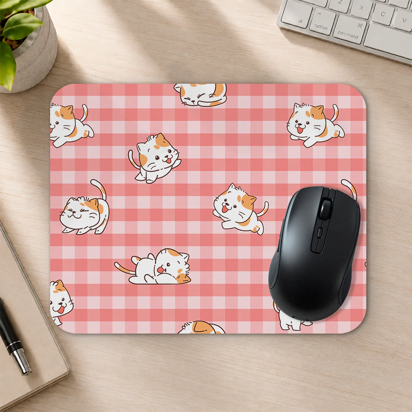 Mousepad 20x24 cm - Diseño Gatitos Picnic Rosa 2