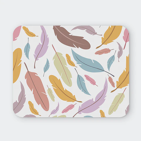Mousepad 20x24 cm - Diseño Plumas Pastel