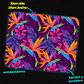 Mousepad 20x24 cm - Diseño Flores Tropicales Neón - Miniatura 3