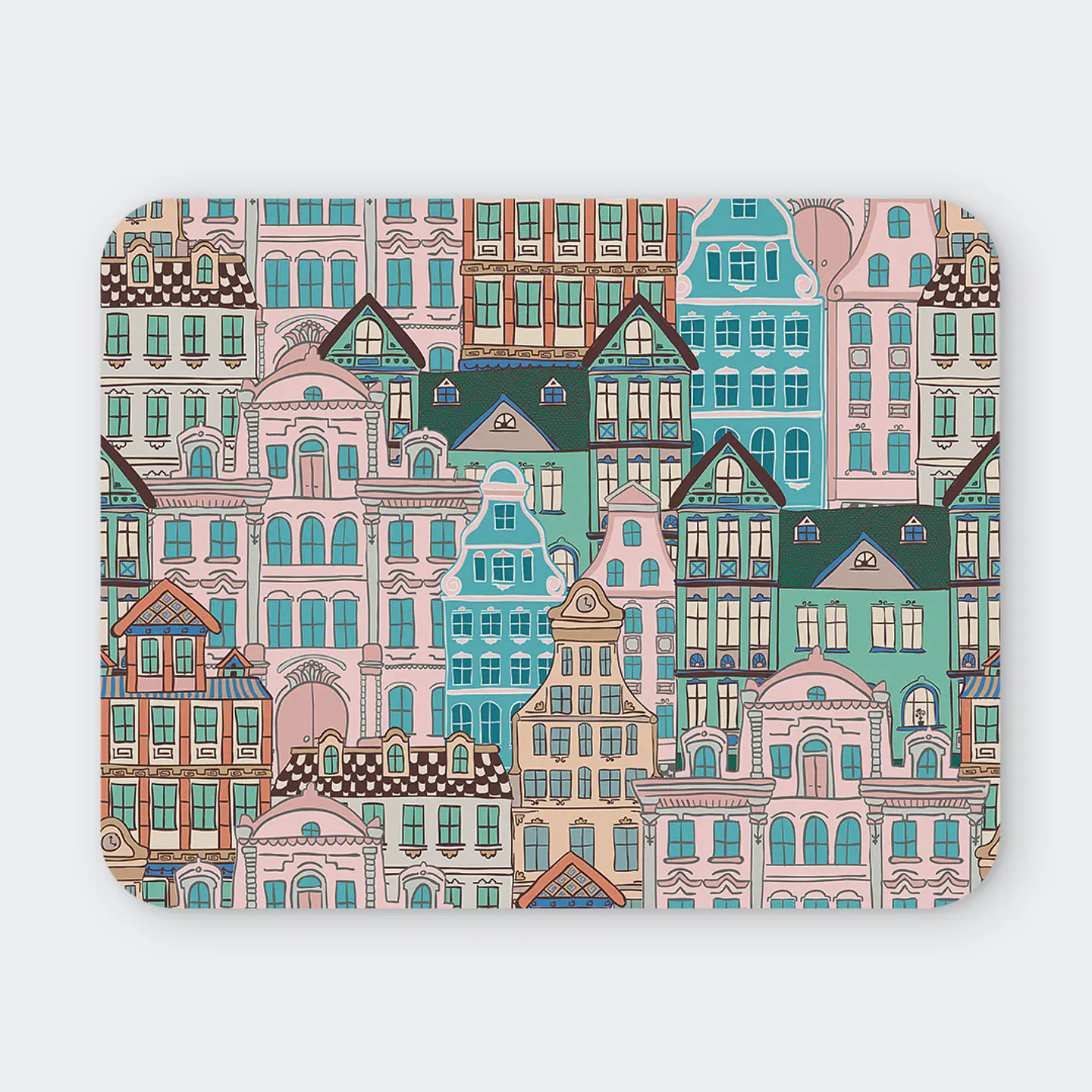 Mousepad 20x24 cm - Diseño Ciudad Pastel 1