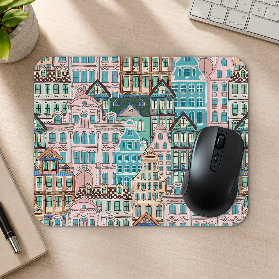 Mousepad 20x24 cm - Diseño Ciudad Pastel 2