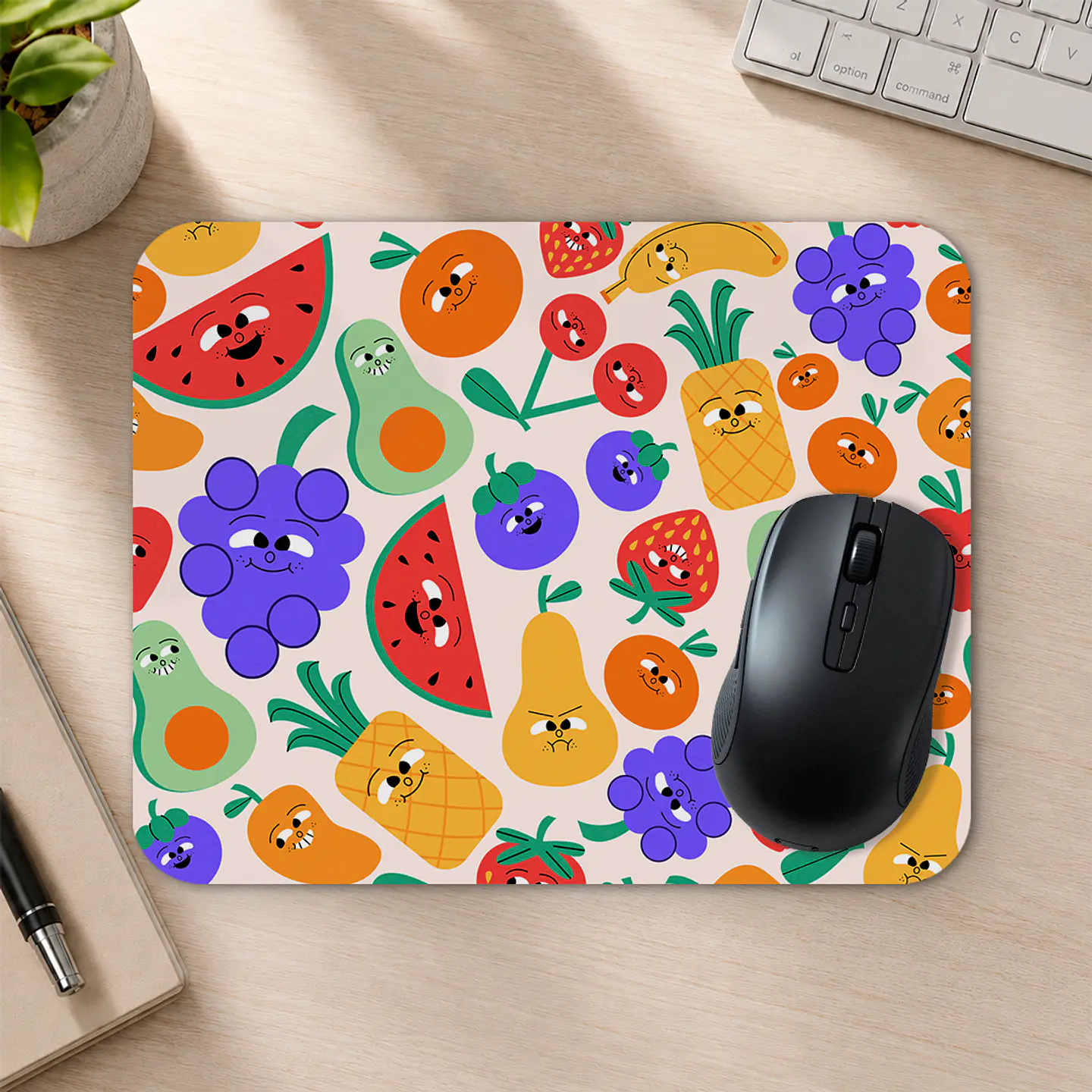 Mousepad 20x24 cm - Diseño Frutas Divertidas 2