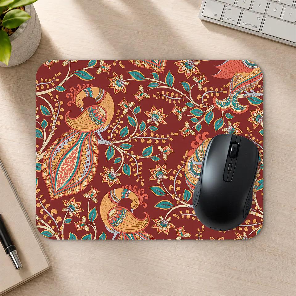 Mousepad 20x24 cm - Diseño Aves Ornamentales Vintage 2