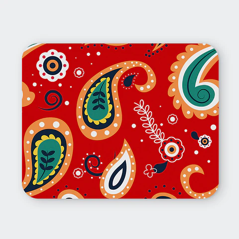 Mousepad 20x24 cm - Diseño Paisley Rojo