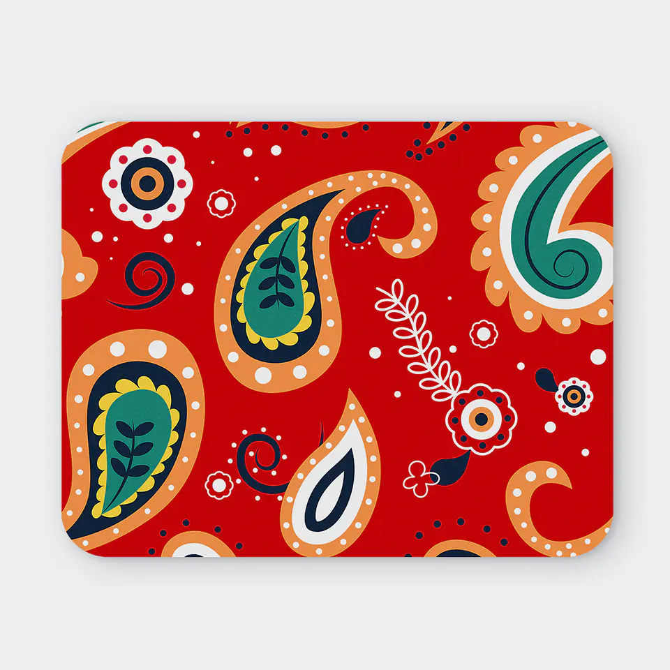 Mousepad 20x24 cm - Diseño Paisley Rojo 1