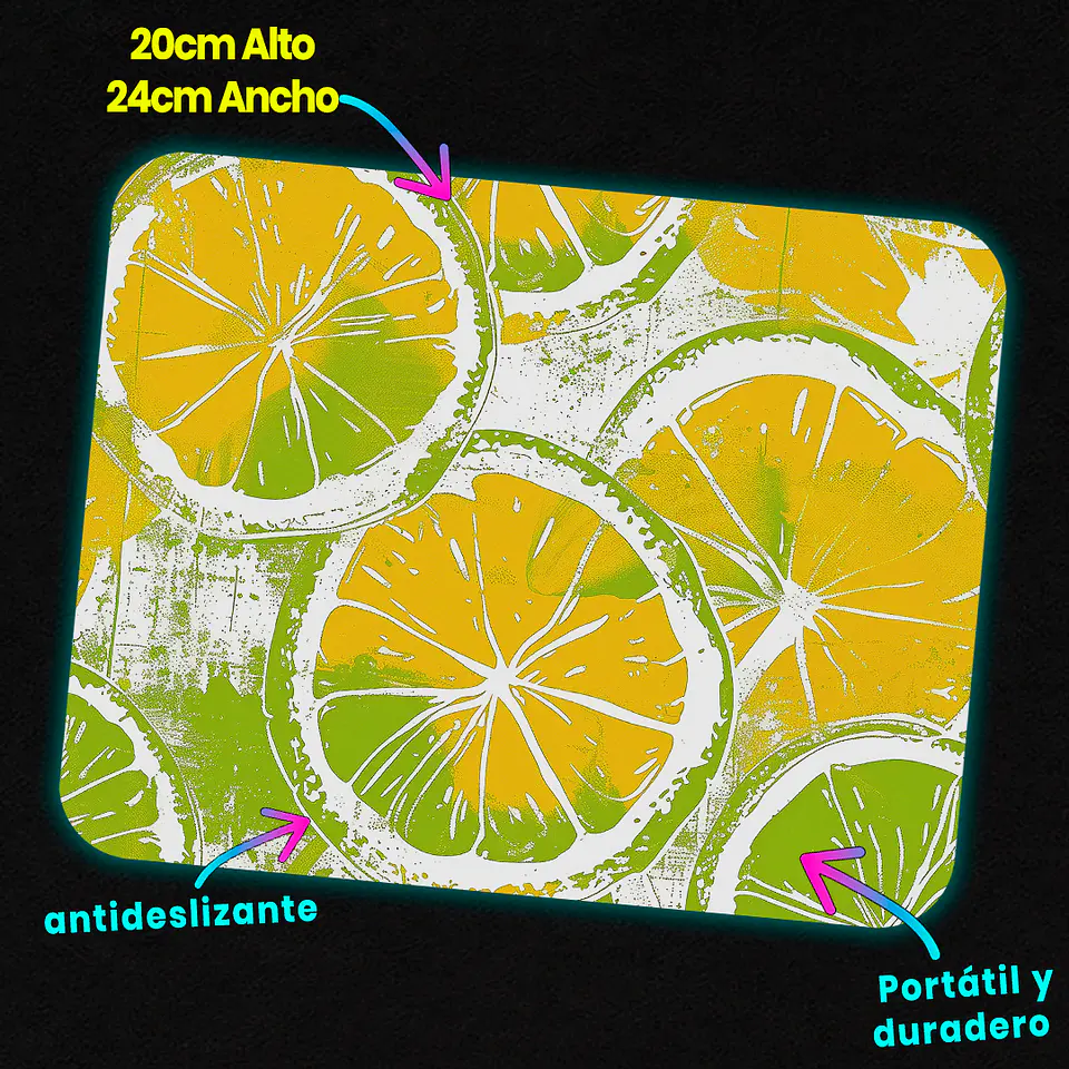 Mousepad 20x24 cm - Diseño Limones Fresh 3