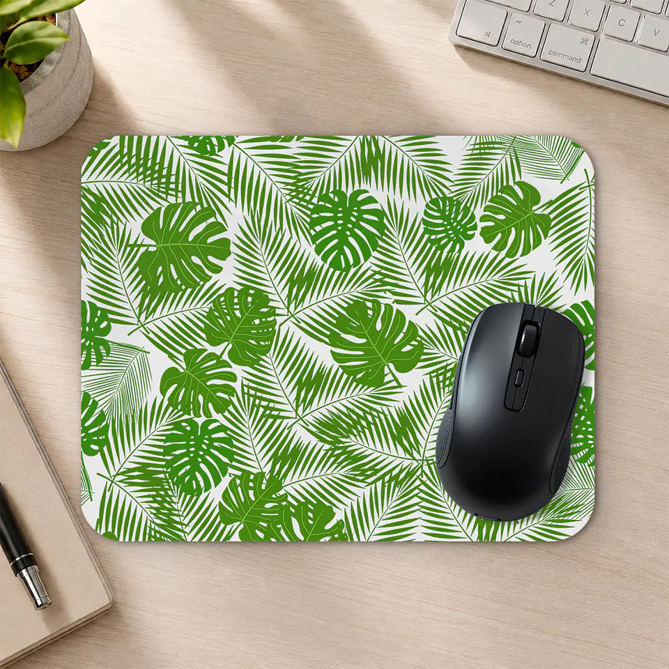 Mousepad 20x24 cm - Diseño Hojas Tropicales Green 2