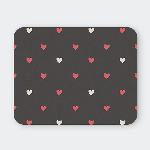 Mousepad 20x24 cm - Diseño Corazones Minimal Dark