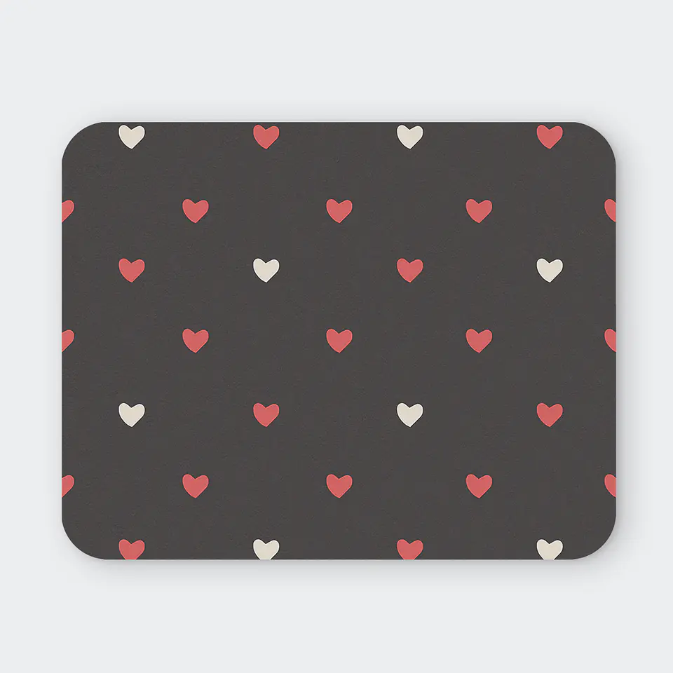 Mousepad 20x24 cm - Diseño Corazones Minimal Dark 1