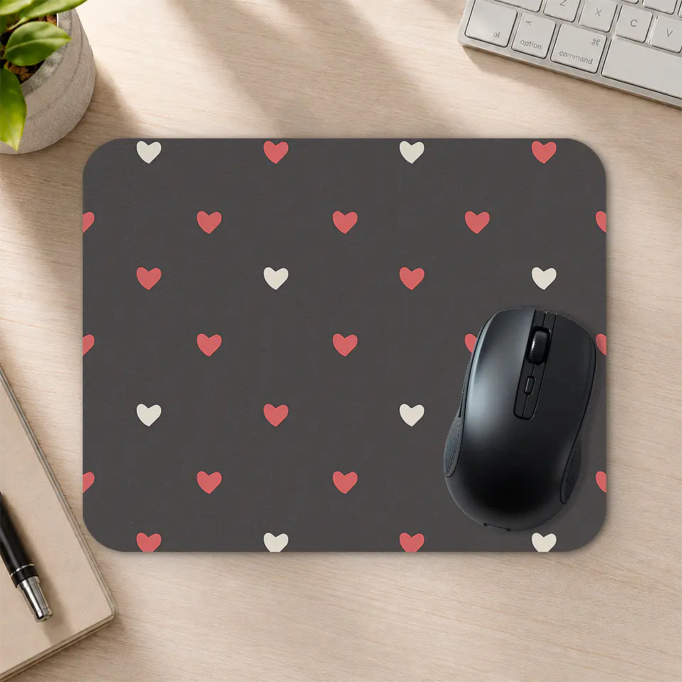 Mousepad 20x24 cm - Diseño Corazones Minimal Dark 2