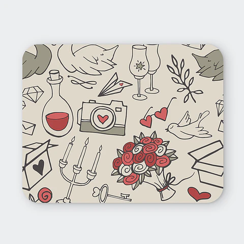 Mousepad 20x24 cm - Diseño Love Doodles