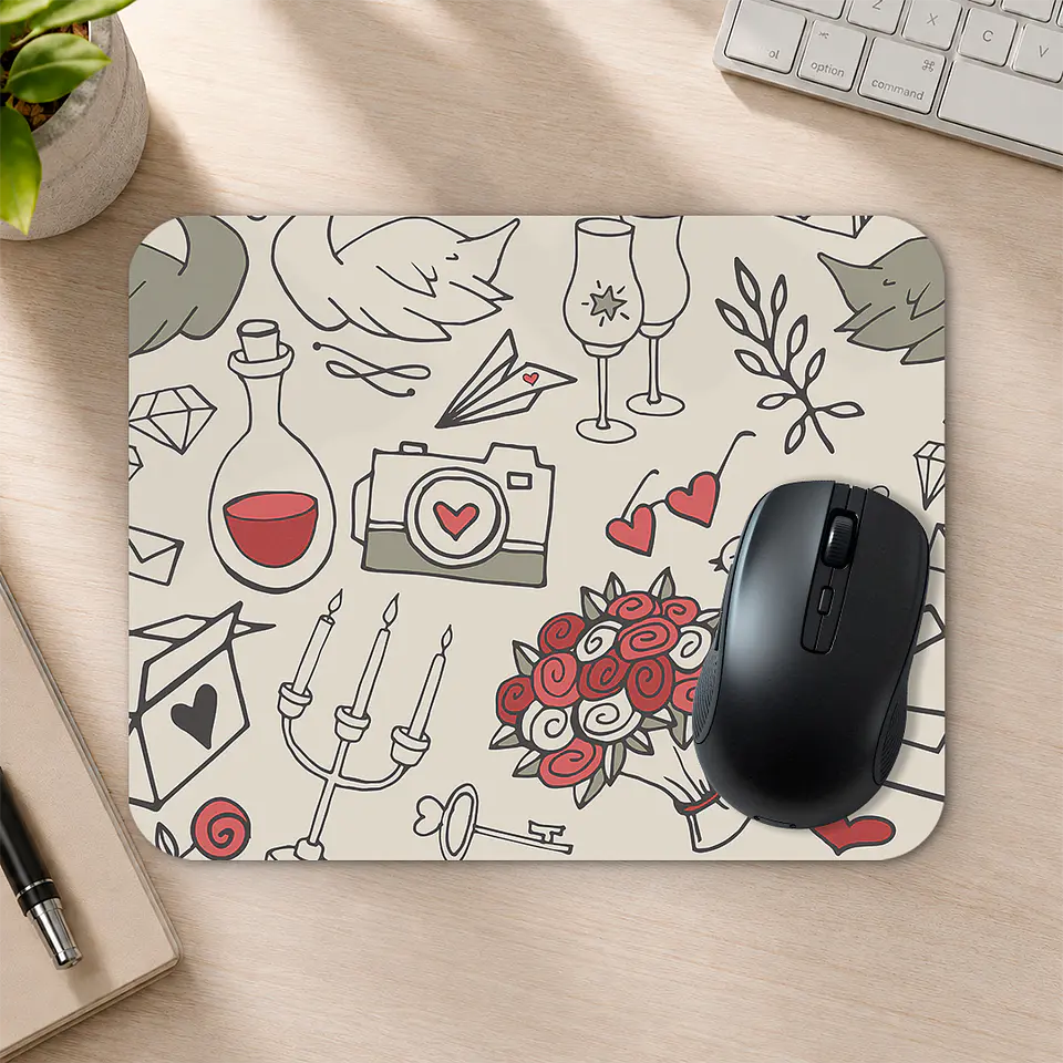 Mousepad 20x24 cm - Diseño Love Doodles 2