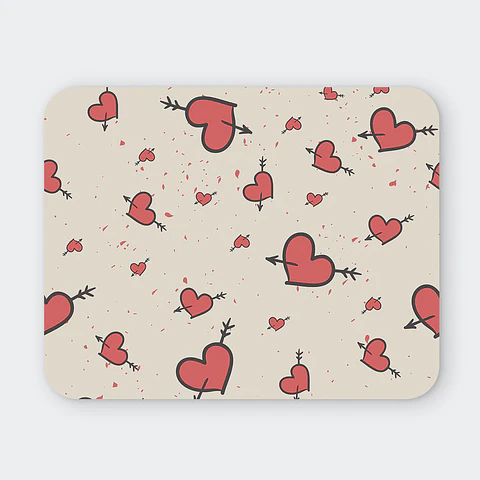 Mousepad 20x24 cm - Diseño Corazones Flechados