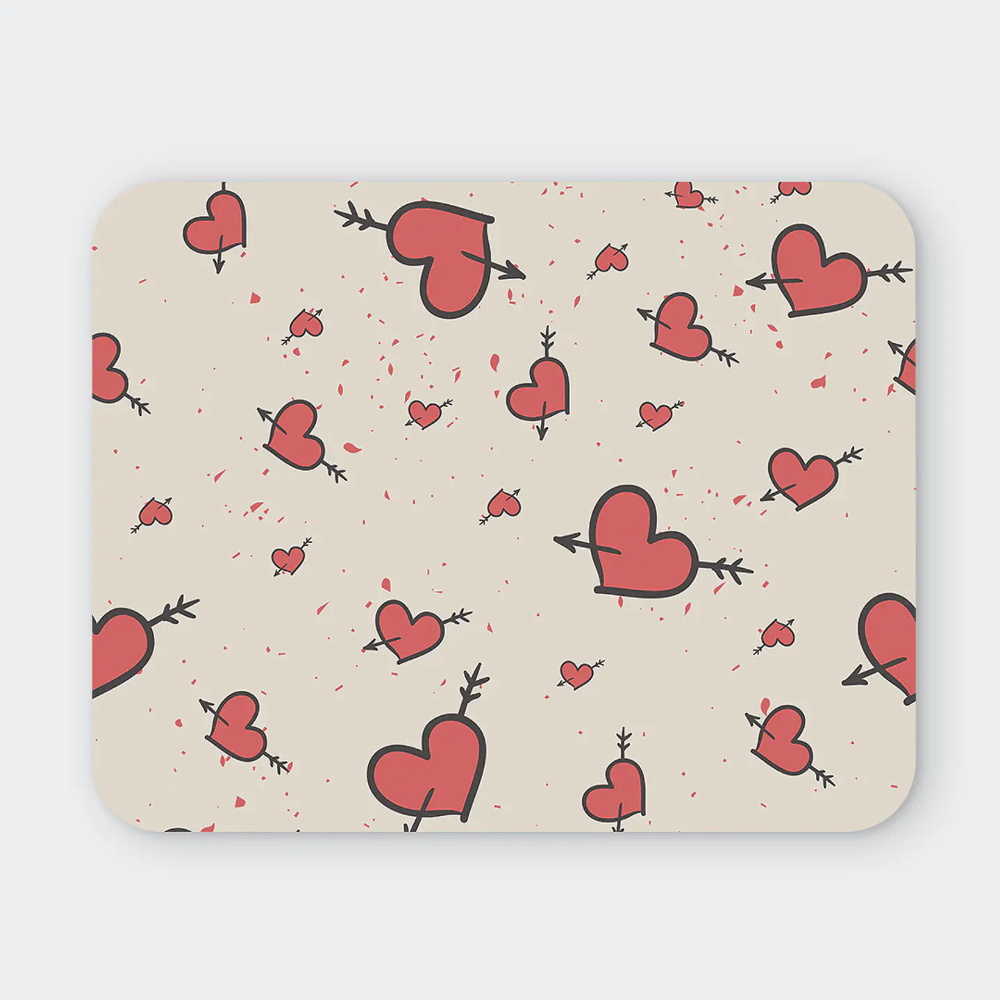 Mousepad 20x24 cm - Diseño Corazones Flechados 1