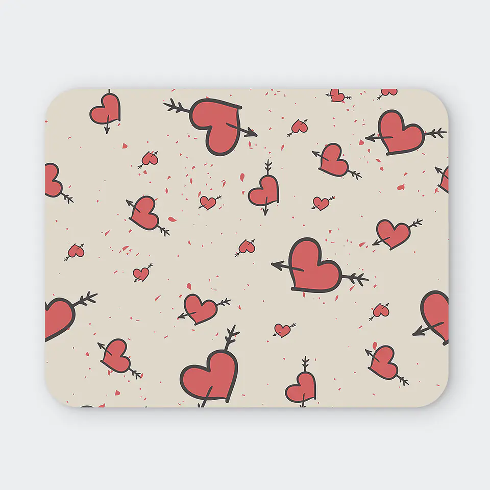 Mousepad 20x24 cm - Diseño Corazones Flechados 1