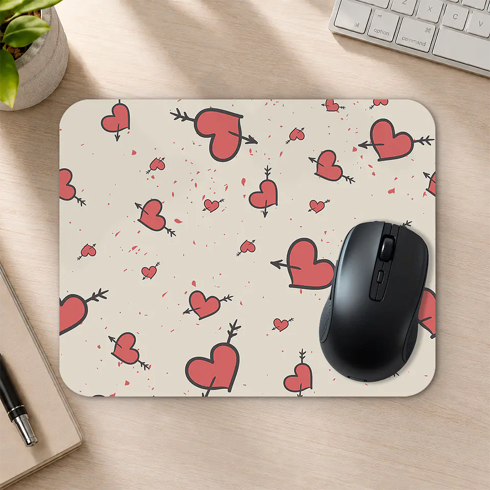 Mousepad 20x24 cm - Diseño Corazones Flechados 2
