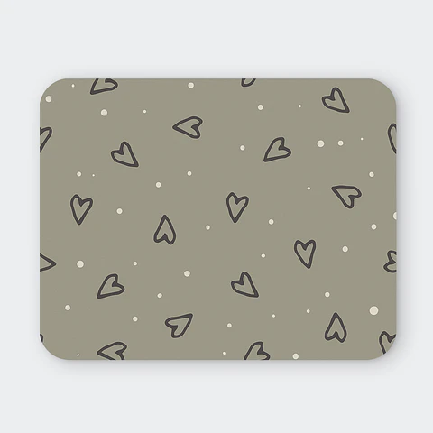 Mousepad 20x24 cm - Diseño Corazones Gris Soft