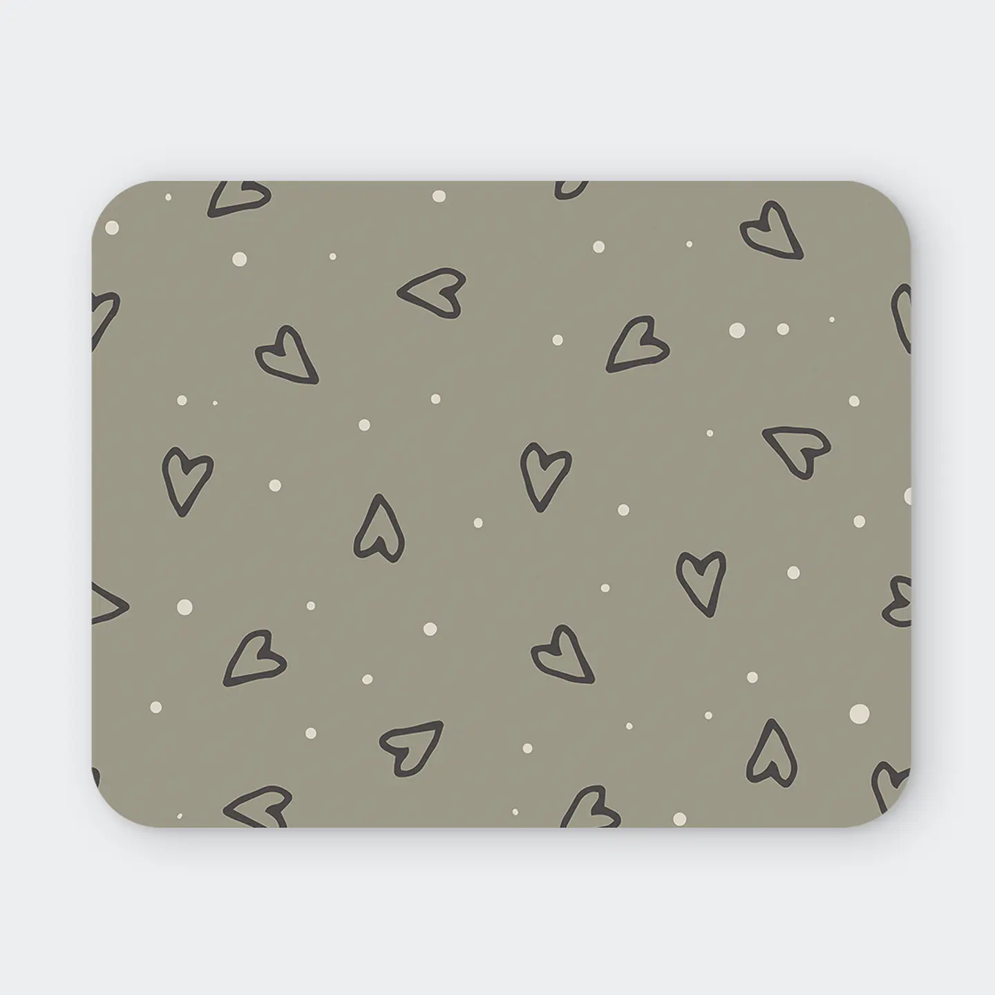 Mousepad 20x24 cm - Diseño Corazones Gris Soft 1
