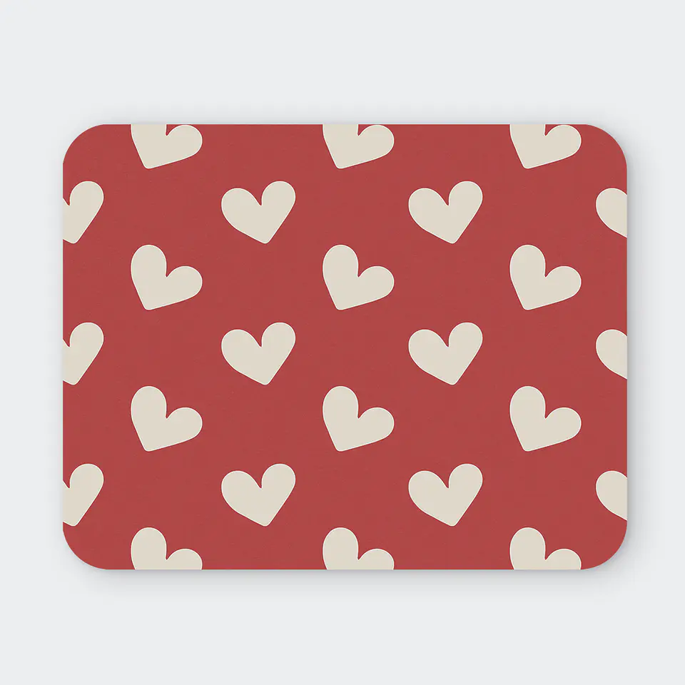 Mousepad 20x24 cm - Diseño Corazones Sweet Red 1