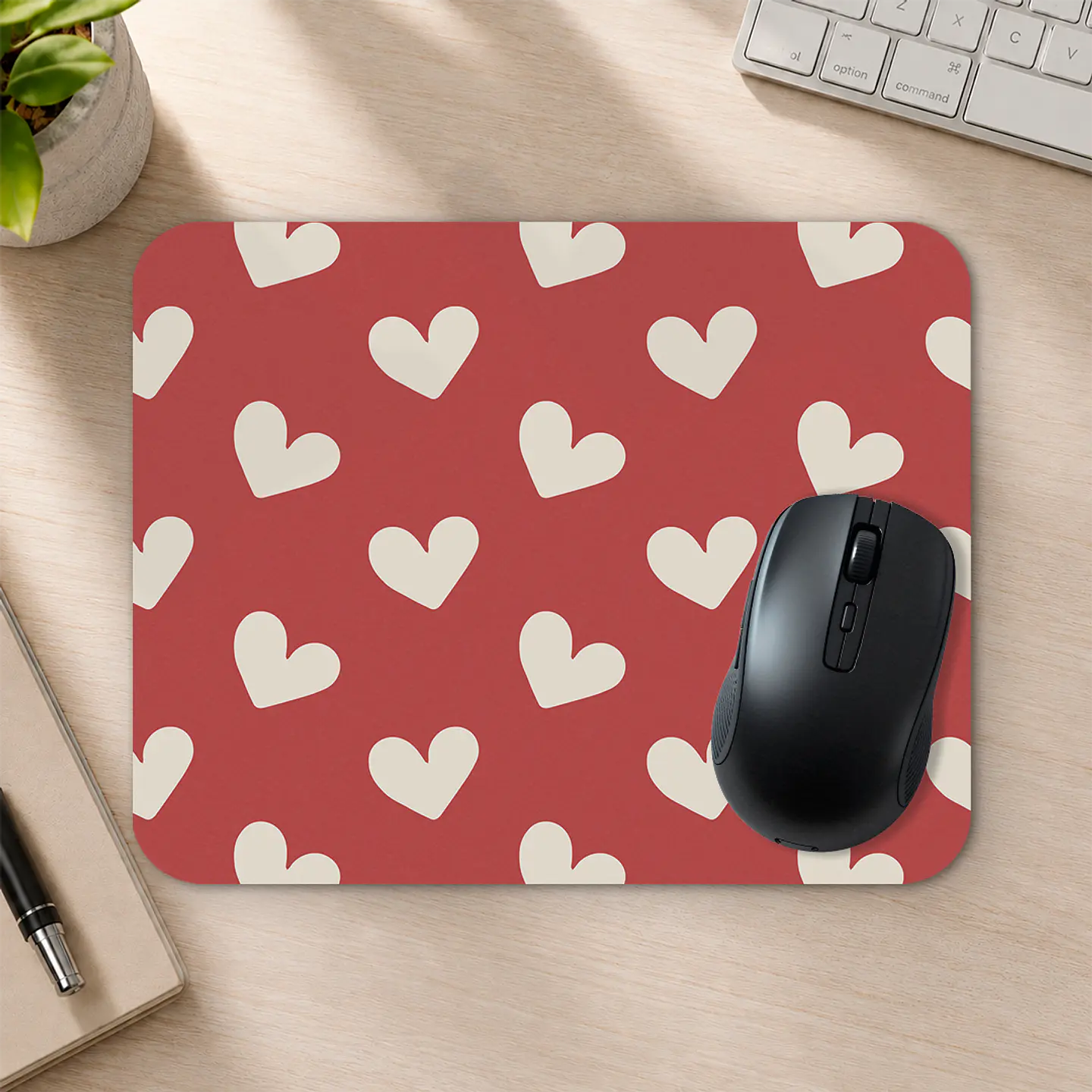Mousepad 20x24 cm - Diseño Corazones Sweet Red 2
