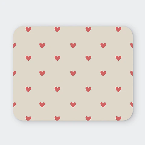 Mousepad 20x24 cm - Diseño Corazones Beige Minimal