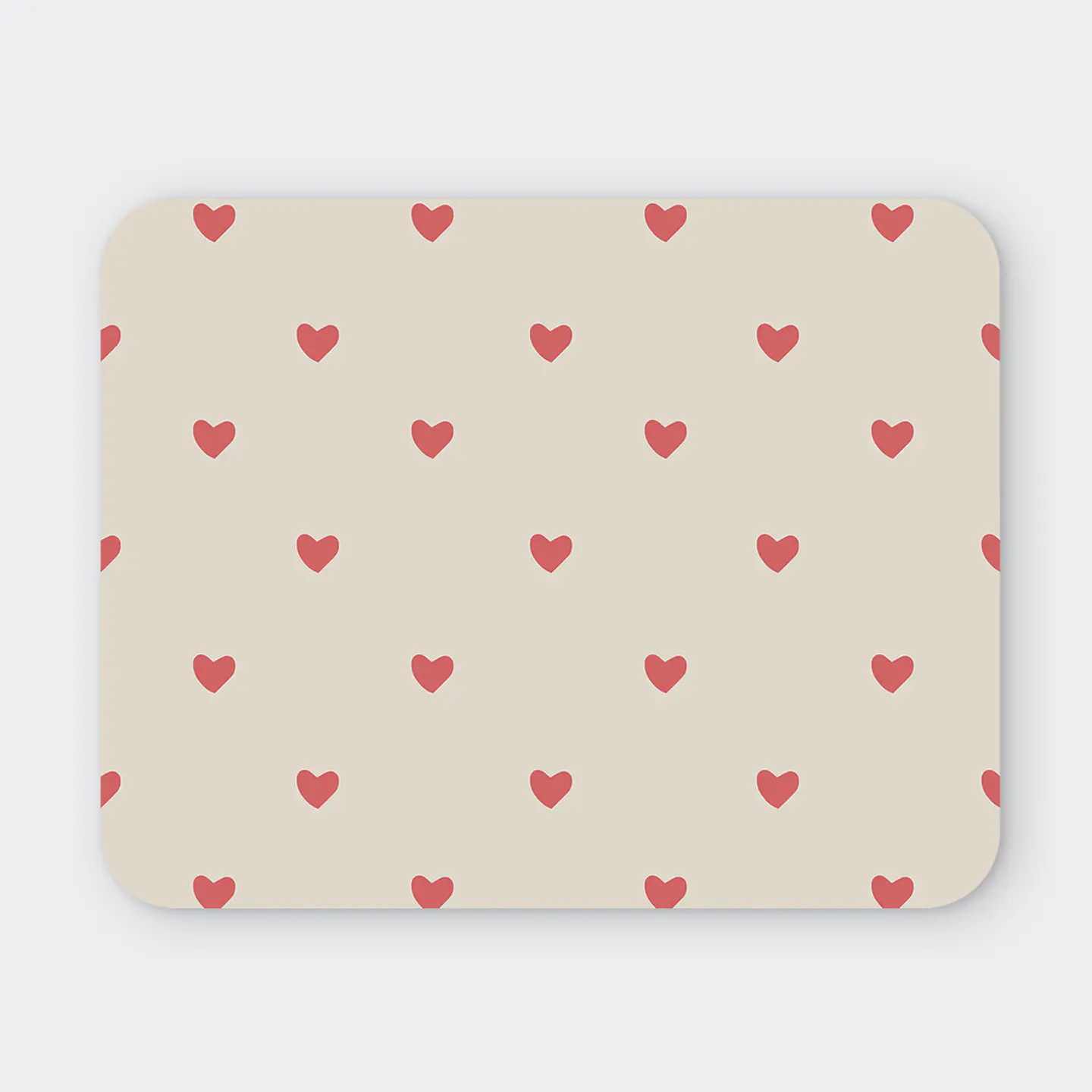 Mousepad 20x24 cm - Diseño Corazones Beige Minimal 1